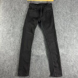 & Denim Jeans Mens 28 Super Skinny Black  Cotton Stretch Pockets Zip Fly